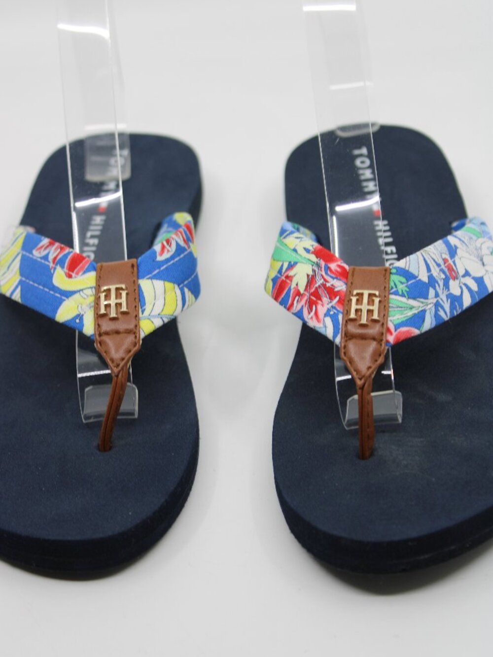 Tommy Hilfiger Women Sandals Flipflop S 8M Floral Logo Casual Summer Slip On